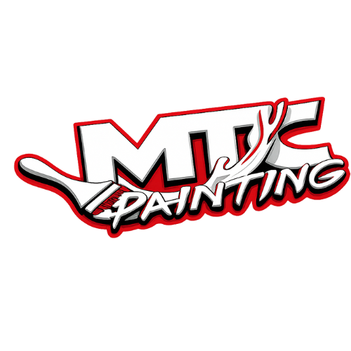 MJK Painting logo with bold red and black stylized lettering
